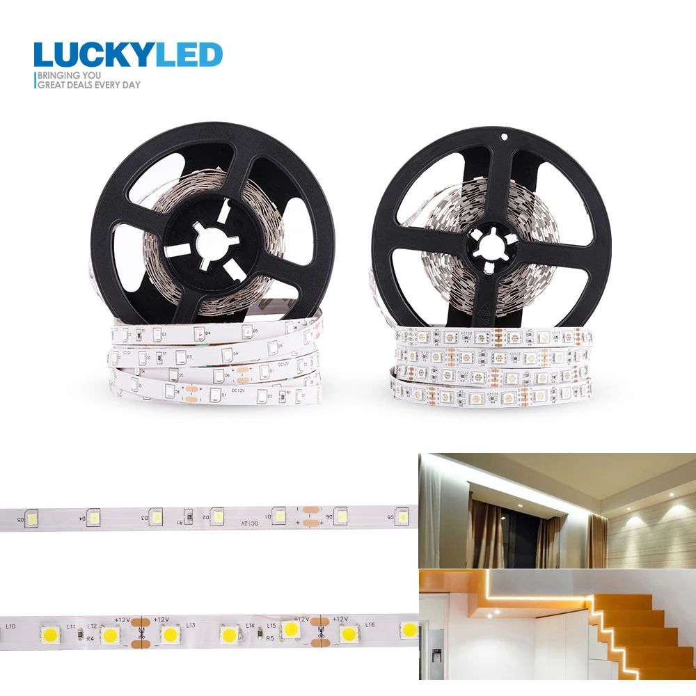 LUCKYLED светодиодный водонепроницаемый SMD 2835 DC 12V 300 светодиодный s 5M 60 светодиодный s/m Гибкая RGB светодиодный Лента светодиодная лента световой ленты декоративная лампа