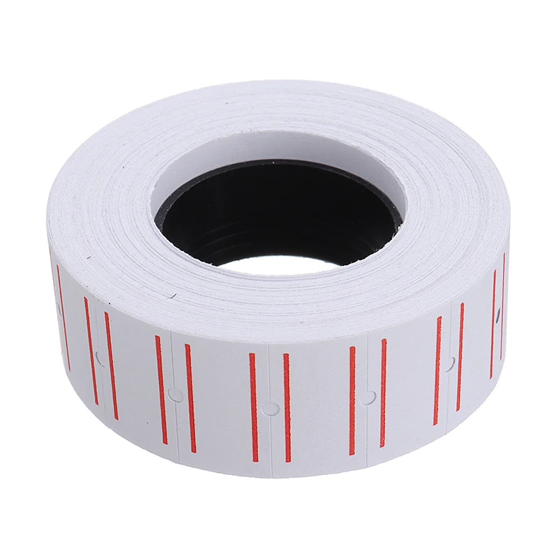 Наклейки самоклеящиеся с двумя красными линиями 21 х12 мм 10 рулонов/набор 8000 шт. |