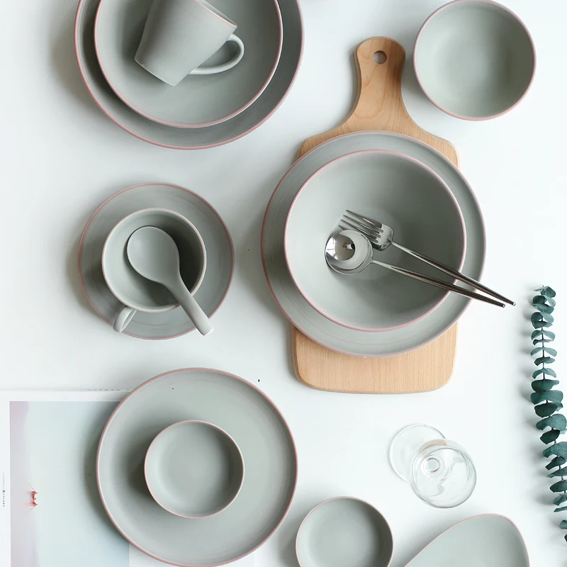 Японская керамическая посуда чаши для риса и супа блюдо приправа в виде