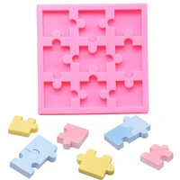 handmade puzzle piece mold silicone puzzle crayons maker mold silicone mould diy jewelry pendant making art craft tools