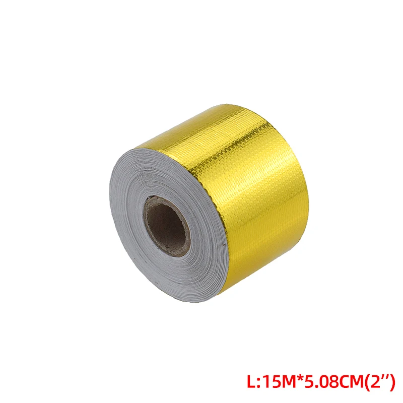

Gold Thermal exhaust Tape Air Intake Heat Insulation Shield Wrap Reflective Heat Barrier Self Adhesive Engine 2 Inch 5/10M/15M