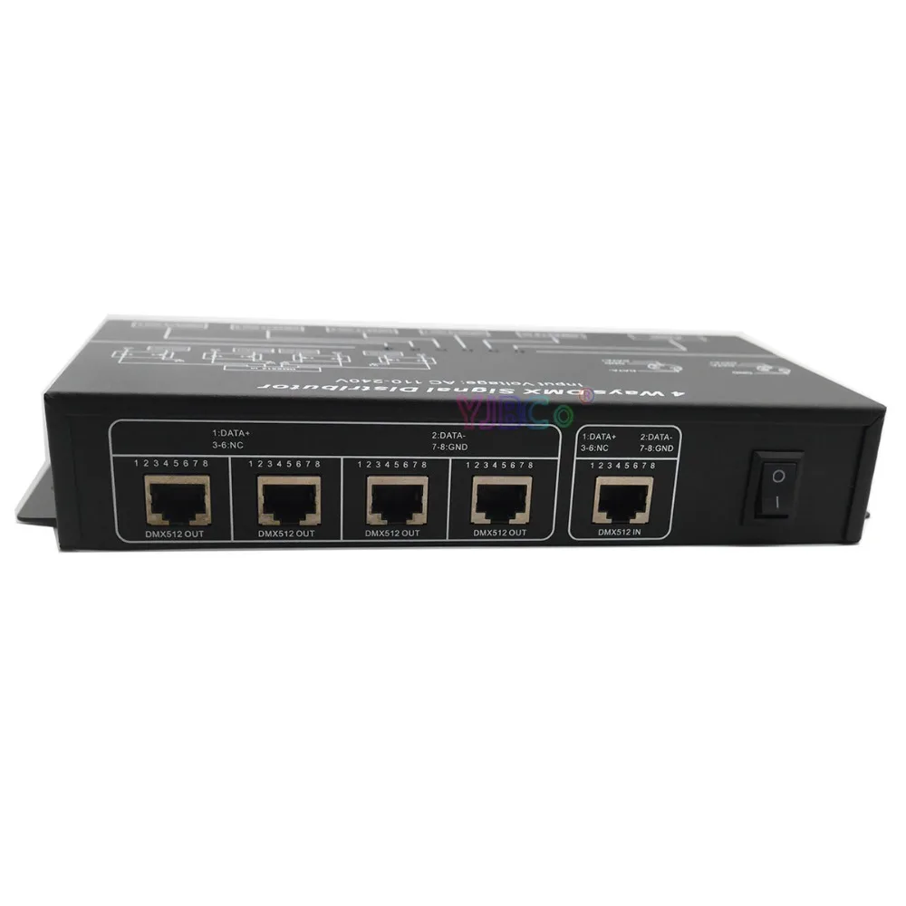 DMX512 сплиттер усилителя DMX124 DMX повторитель сигнала 4CH 4 выхода порта 4 способа DMX Sinnal дистрибьютор; AC100V-240V вход