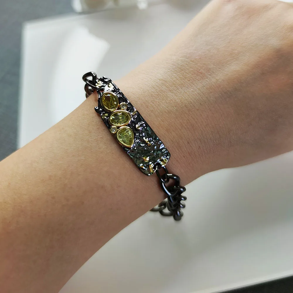 Браслет-цепочка унисекс с фианитом для мужчин и женщин | Украшения аксессуары