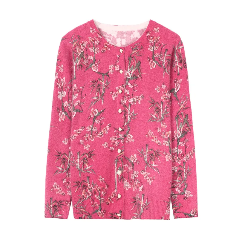 XJXKS высококачественный норковый кашемировый вязаный кардиган Женская куртка