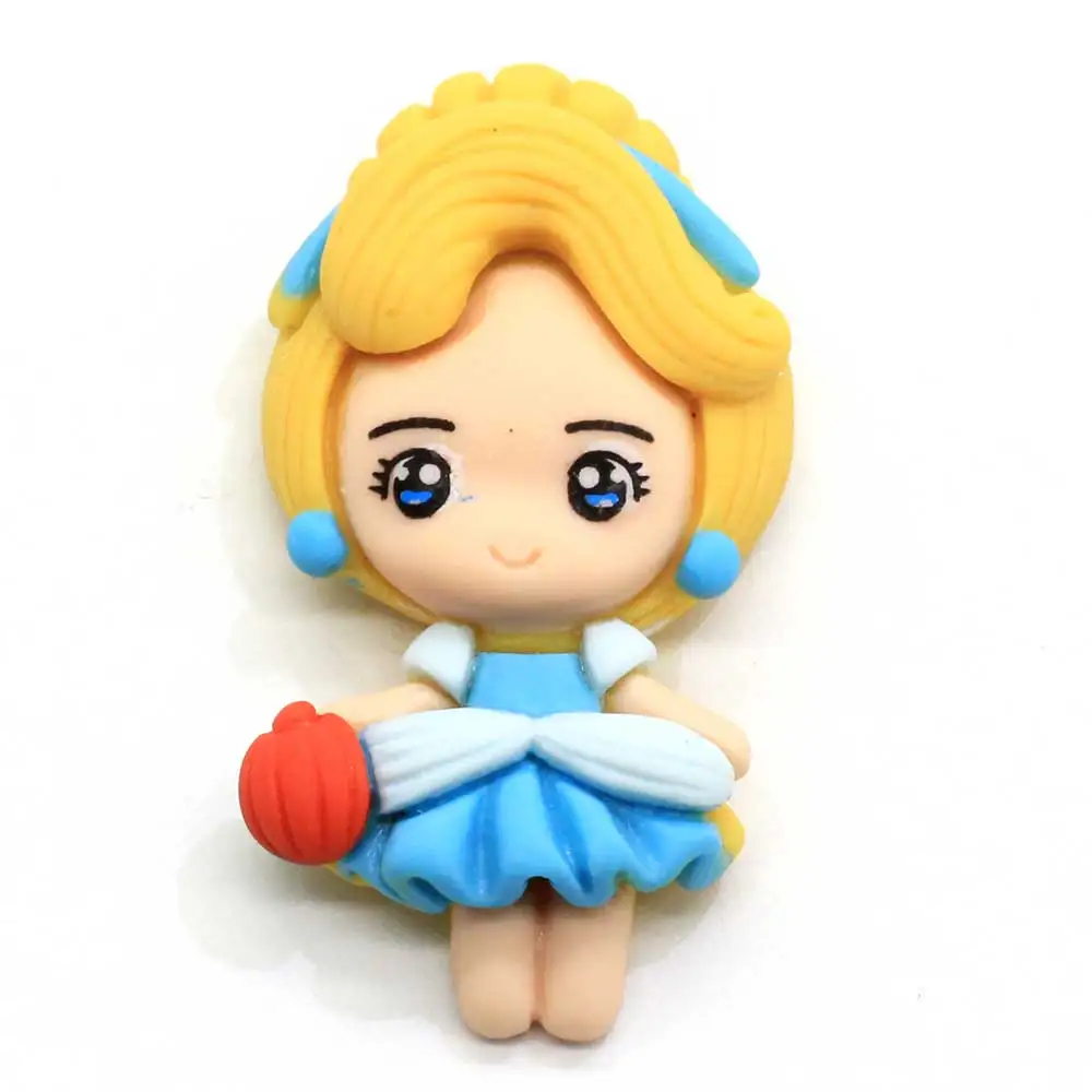 20/50 шт. кавайная полимерная мультяшная принцесса с плоской спинкой фигурки
