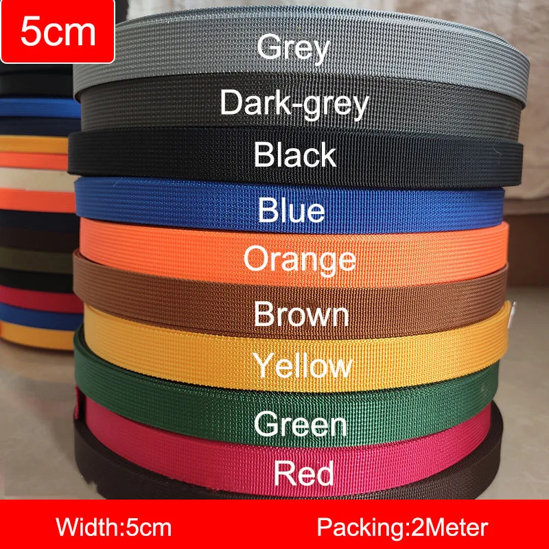 

2Meter 5cm Nylon Webbing Knapsack Strapping Thickening Multicolor Safety Belt Sewing Bag Accessories For DIY