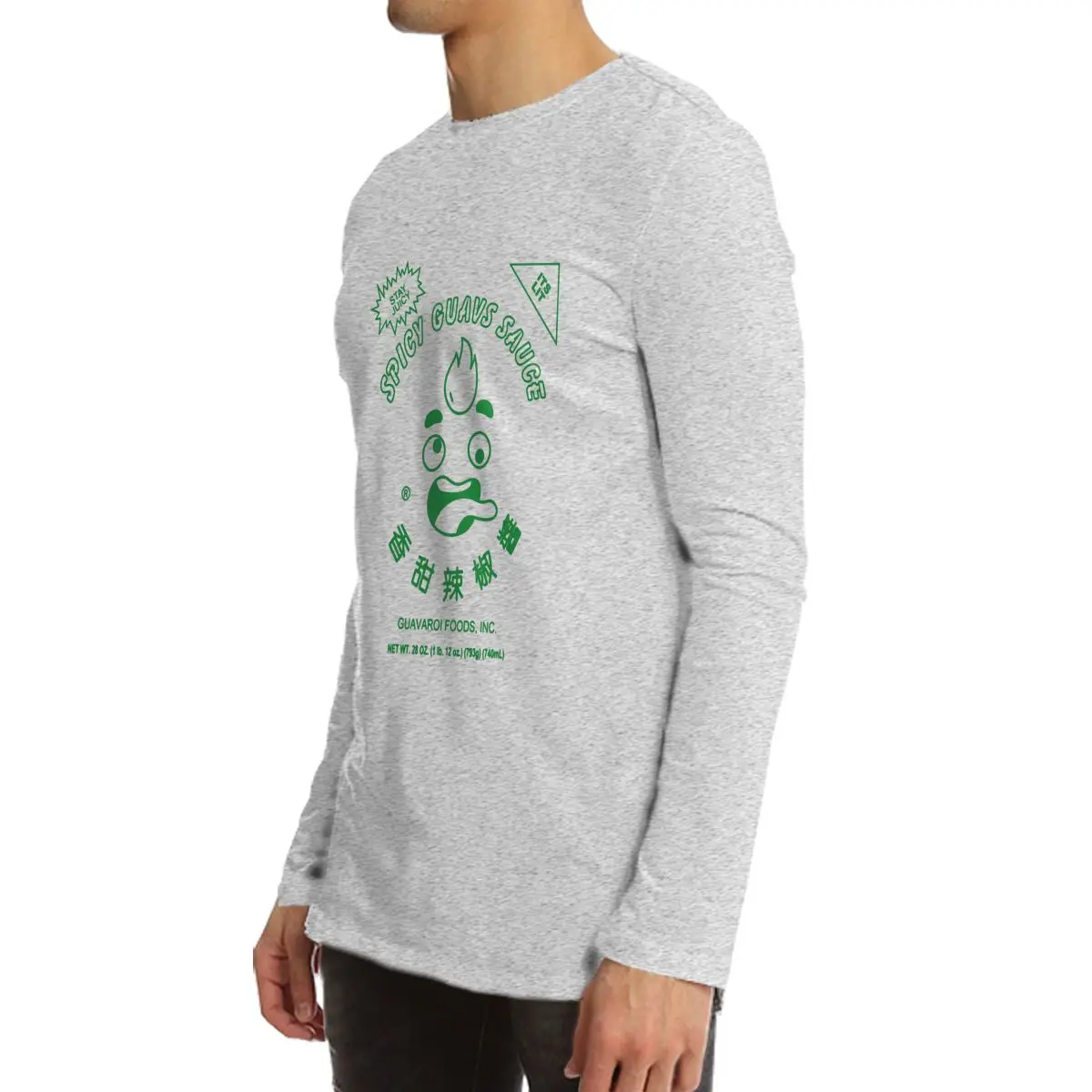 

Guava Juice Face Long Sleeve Crew Neck T-Shirts Durable Fashion Trend Home Travel Fitness Exercise Machine Washable Printed