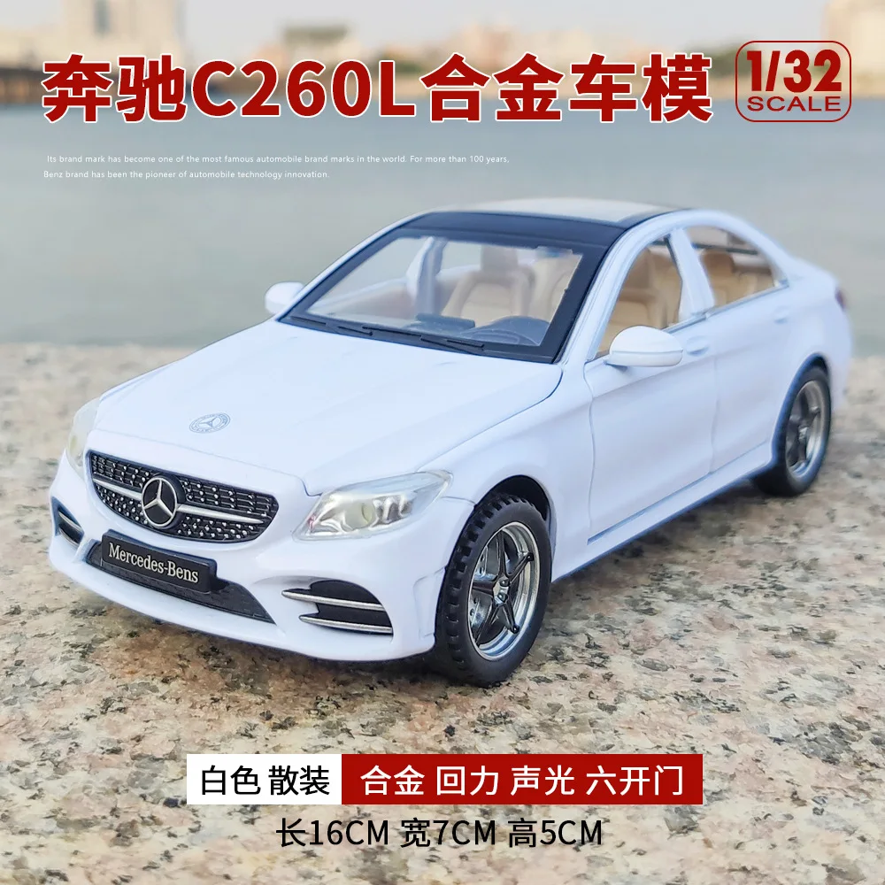 

Bisney High-simulation 1:32 Benzs C260 Alloy Car Decoration Metal Model with Sound and Light Bar Bookshelf Boy Toy Car Favorites