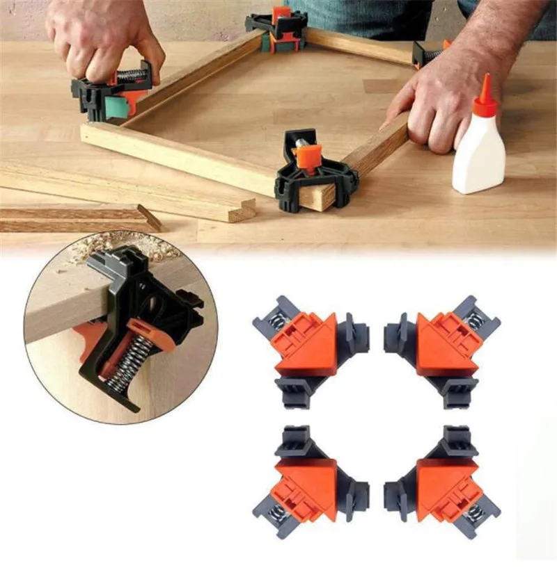 

12 pcs/lot 90 Degree Right Angle Clamp Fixing Clips Picture Frame Corner Clamp Woodworking Hand Tool furniture repaire