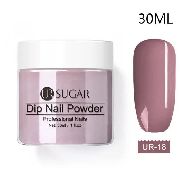 Ur Sugar 5 мл желе розовый Dip порошок для ногтей градиент французские ногти погружение порошок блеск украшение натуральный сухой без лампы - Цвет: 30ML Color 18