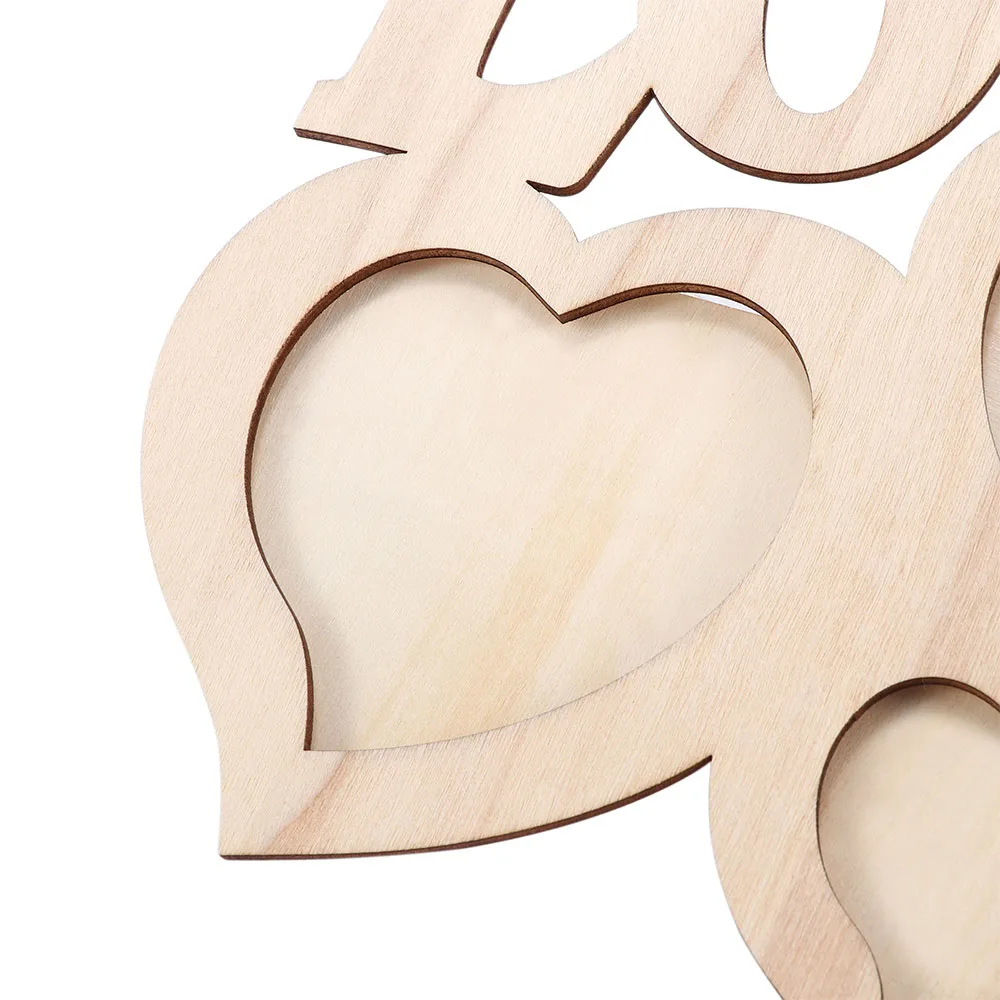 Деревянная фоторамка сделай сам в форме сердца прочная мини семейная