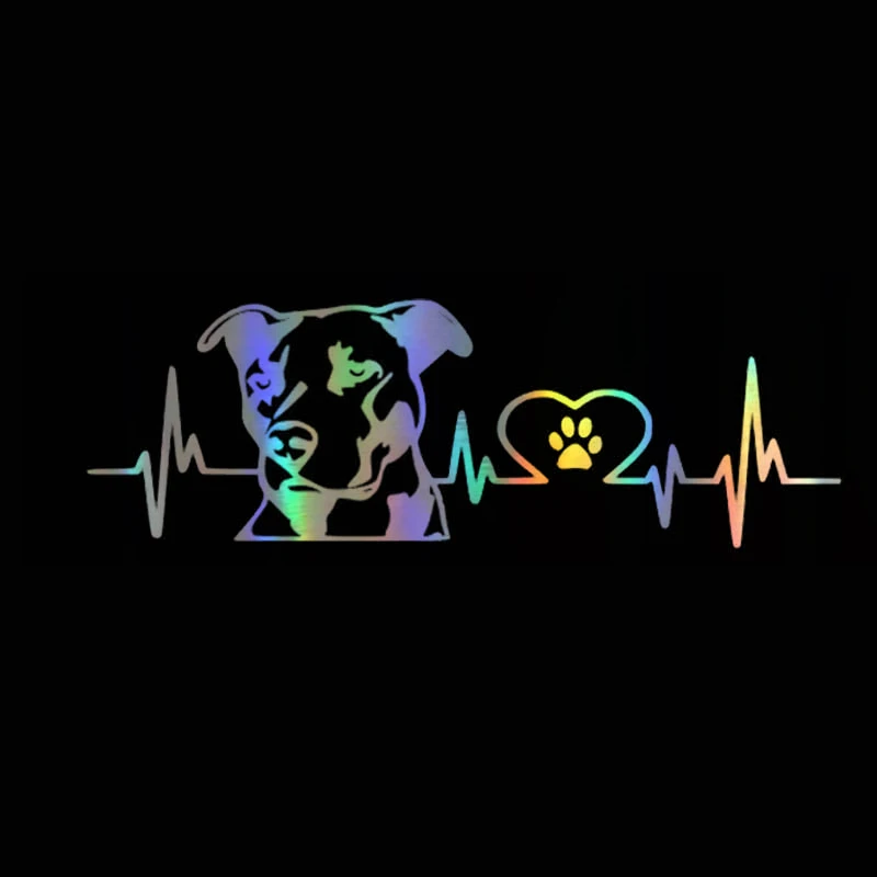 

Car Sticker 20CM*6.7CM Personality Pitbull Love Car Decal Reflective 3D Stickers On Car Warning Sign Vinyl Car Styling