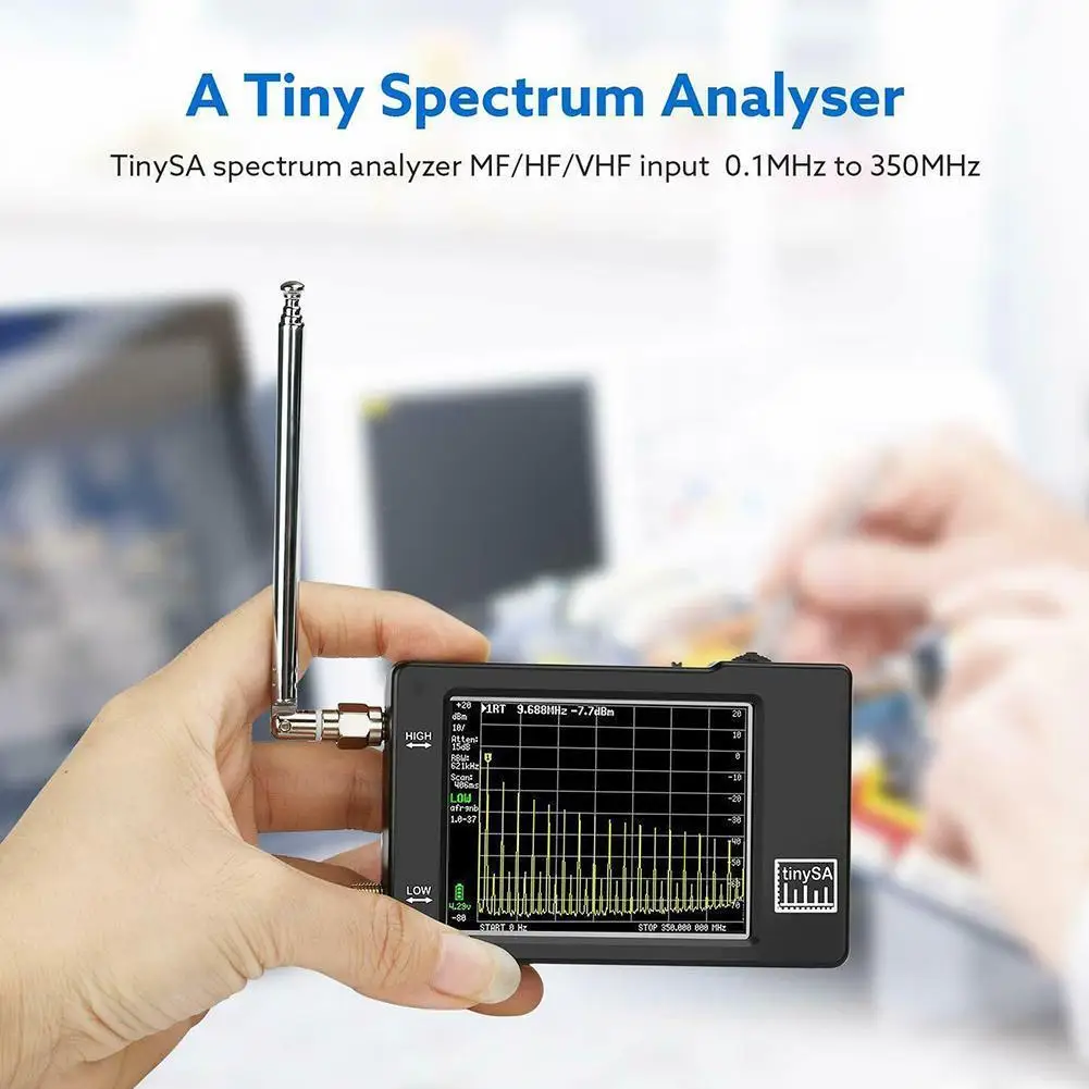 

Professional TinySA Tiny Analyzer 2.8Inch Display Touching 100KHz-350MHz Frequency Range Screen Input Ana D3A1