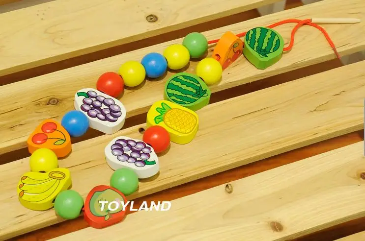 Бесплатная доставка дерево 50 шт. конструктор в форме фруктов/струнные бусины