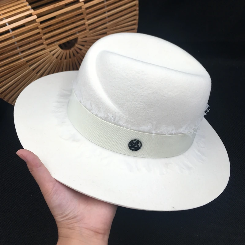 Летняя мода m fedoras белая женская шляпа высокого качества кружева солнцезащитный крем шерсть
