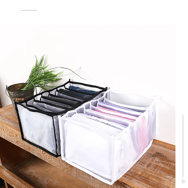 

1PCS Dormitory Closet Organizer For Socks Home Separated Underwear Storage Box 7 Grids Bra Organizer Foldable Drawer Organizer