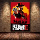 Холщовый постер с изображением красных мертвецов и 2 игр, Художественная печать, декоративные обои для гостиной