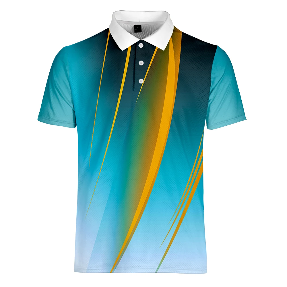 Мужская быстросохнущая футболка WAMNI Повседневная рубашка в полоску с отложным