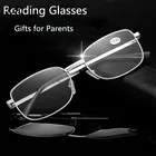 Элегантные очки для чтения в оправе из чистого сплава с линзами из смолы удобные легкие прозрачные мужские и женские мужские очки Gafas