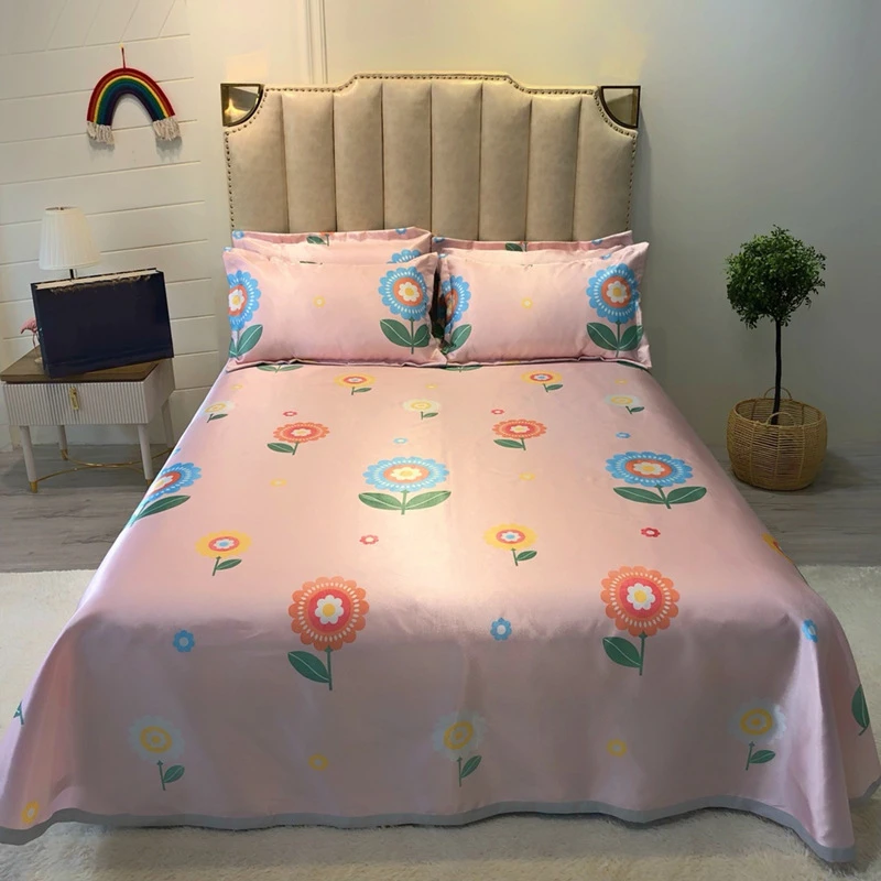 

Милый складной летний крутой спальный коврик с мультяшным цветочным принтом, легко моющийся, наволочка, Шелковый матрас, простыни для Океан...