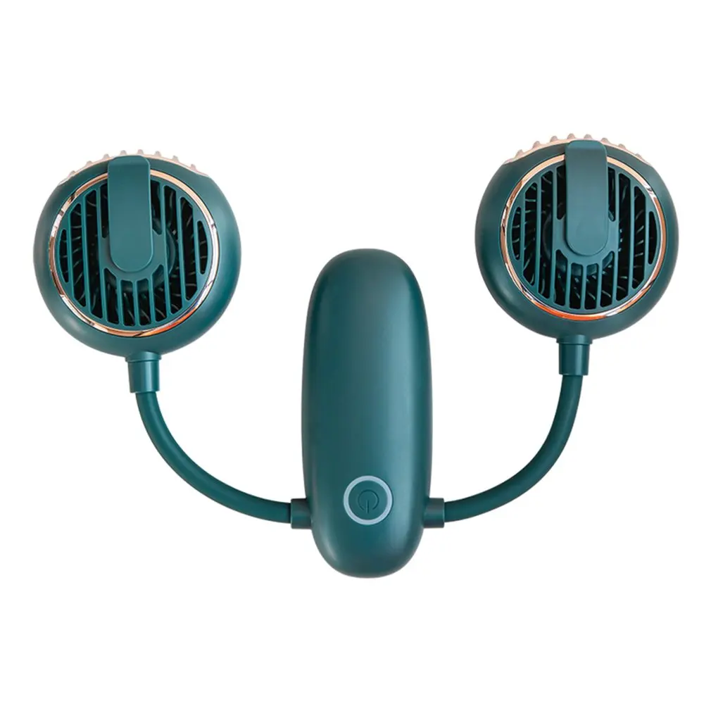 

WT-F38 Desktop Handheld Double Head Folding Neck Fan 360 Degree Adjusting Hose Clothes Pin Design Neck Fan