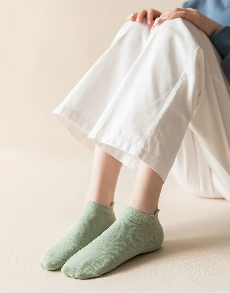 

Женские короткие носки на весну и лето, тонкие дышащие носки-лодочки в японском стиле, простой стиль