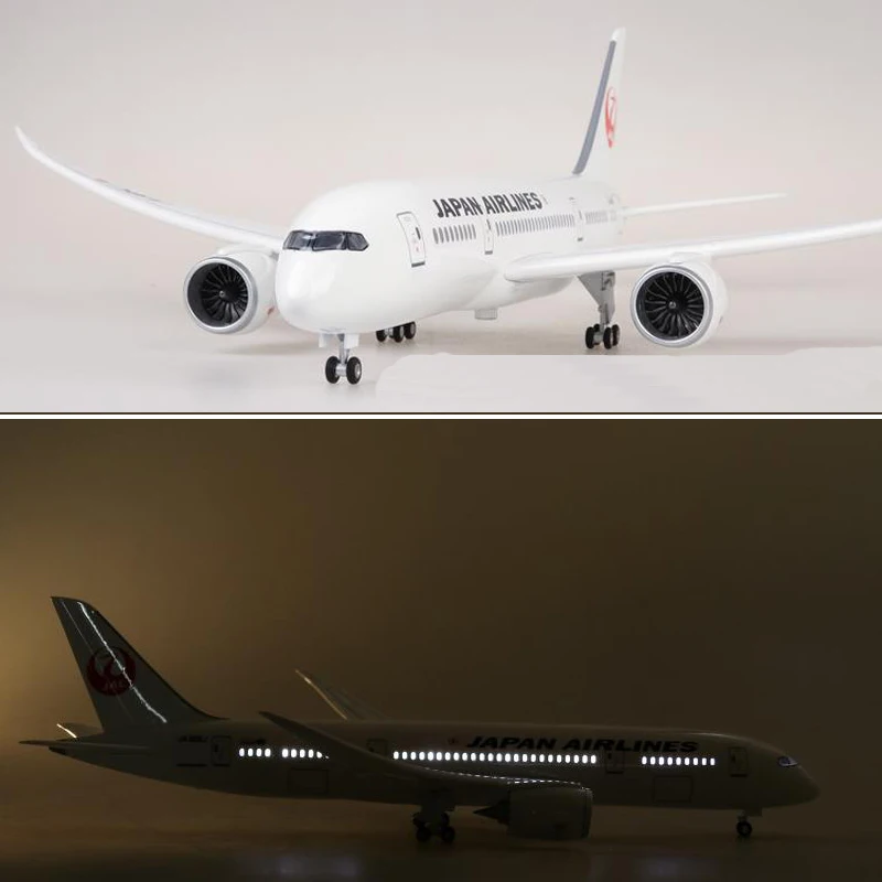 47 см 1/130 масштаб самолет японская авиакомпания Boeing B787 Dreamliner модель самолета с светильник на колесах пластиковая Смола самолет для сбора