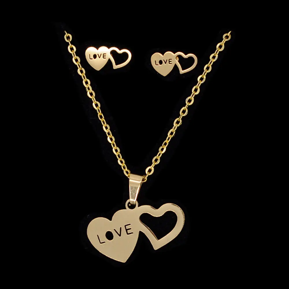 100% нержавеющая сталь с золотым покрытием зеркальная полировка Крест Сердце Луна