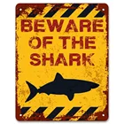 Остерегайтесь акулы  Забавный винтажный металлический предупреПредупреждение ющий знак для сада  Бассейн (посетите наш магазин, больше товаров!)