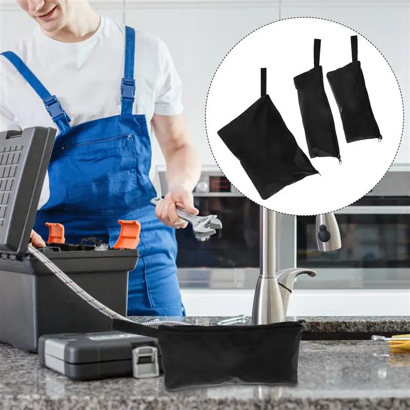 

3pcs Zipper Practical Waterproof Large Capacity Tool Storage Pouch Tools Bag Toolkit