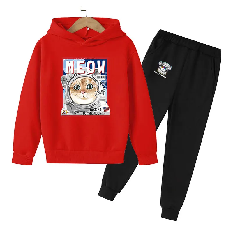 

Boy and girl astronaut cat spring and autumn pure cotton comfortable and cute children's casual hoodie anime space top2021