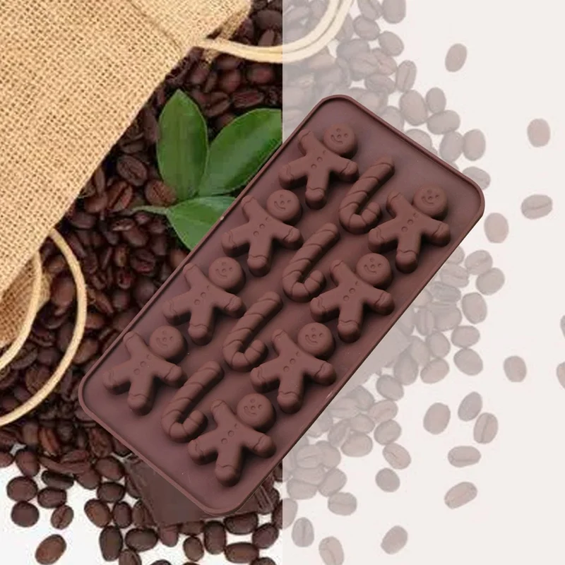 

Silicone Baking Molds Diy Christmas Cane Chocolate Leaf Mould Fondant Cake Decor Temperature Resistance Candy Bar Baking Tools
