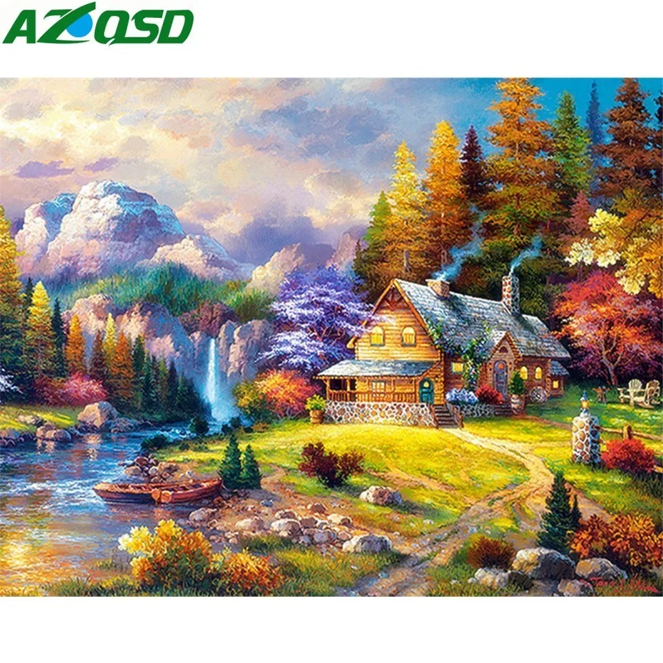 Алмазная мозаика AZQSD живописный подарок полноразмерная 5d картина ручной работы