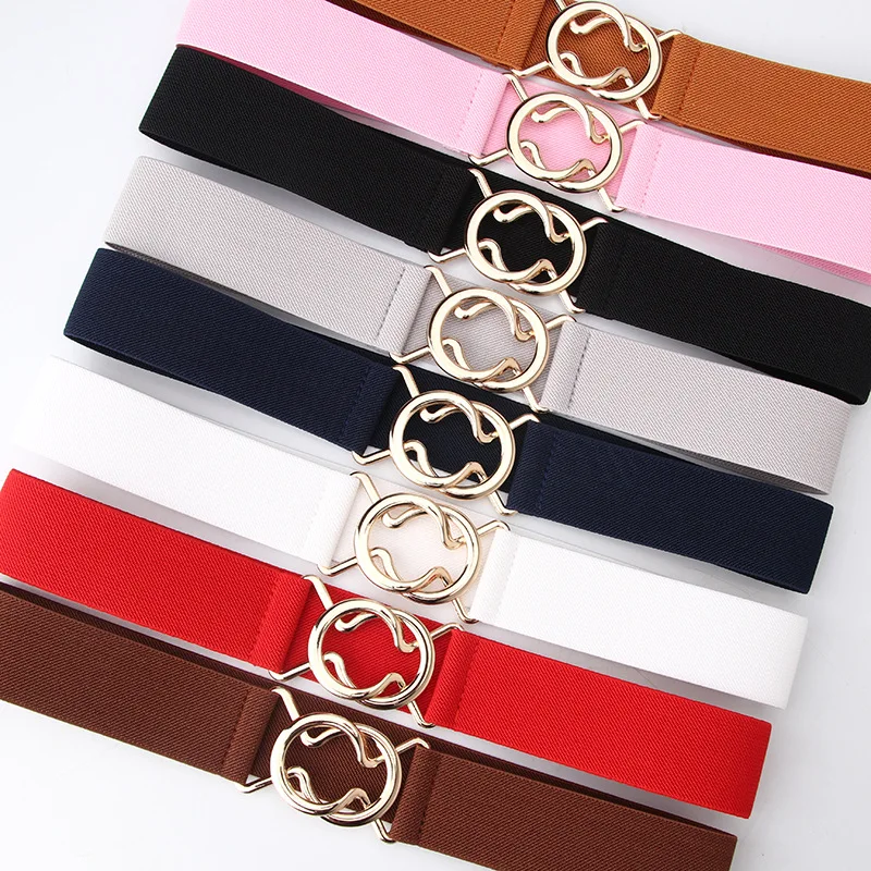 

New 1Pcs Fashion Women Belts PU Black White Waist Band Thin Elastic Waist Belt Dress Apparel Accessories Cinturon Mujer Hot Sale