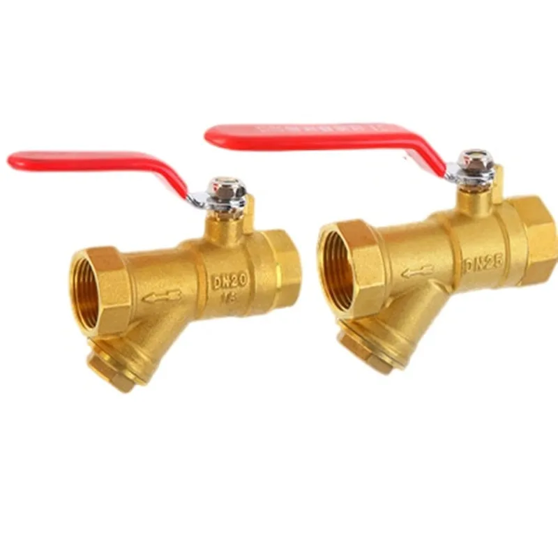 

Медный шаровой клапан, латунь, утолщенный Y-образный кран, фильтр для воды, шаровой клапан 1/2 3/4 1 дюйм, двойной Внутренний провод, нагревательный клапан DN15