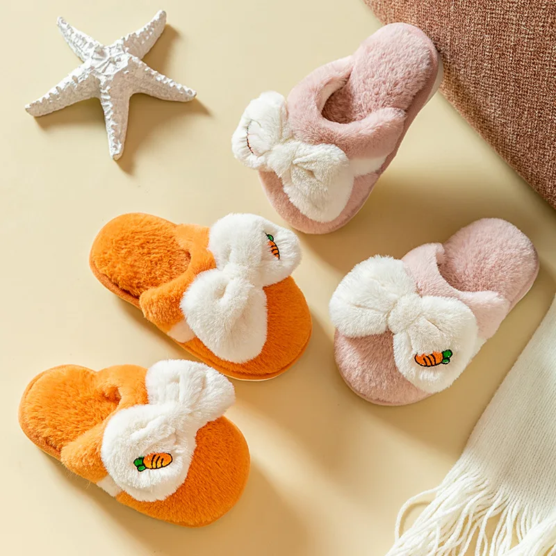 

Plush Cute Children's Home Warm Thickened Kids Slippers Baby Fur Slides Baby Fluffy Slides Baby Kids Slippers Furry Slippers