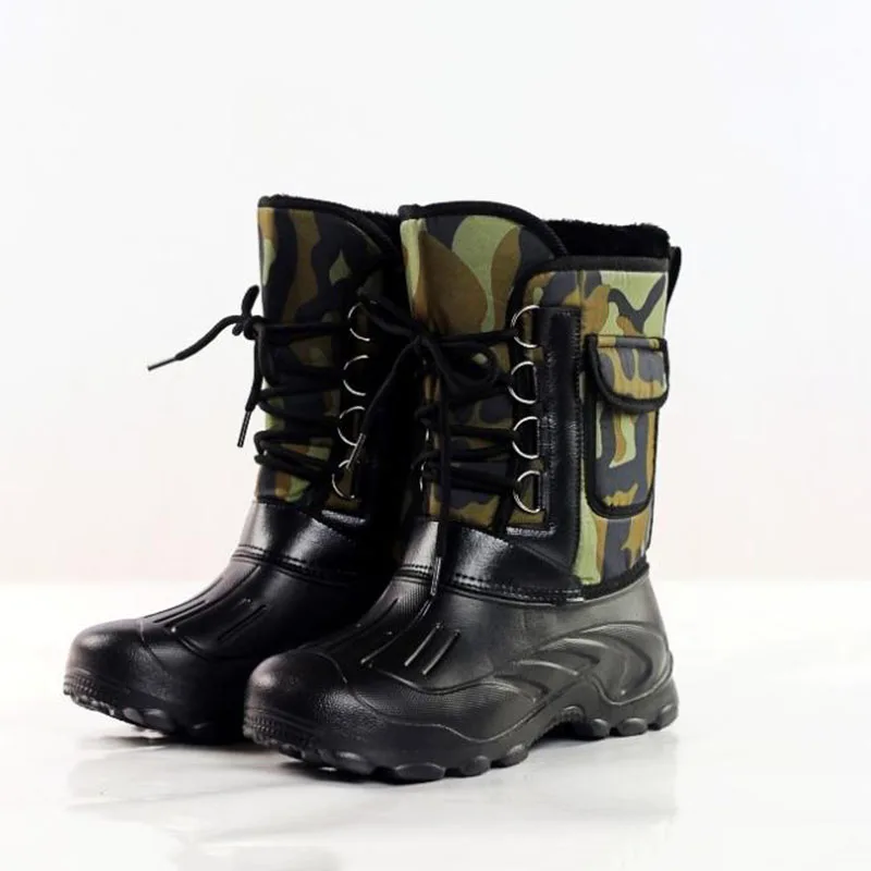 Мужские зимние камуфляжные военные тактические ботинки бархатные теплые