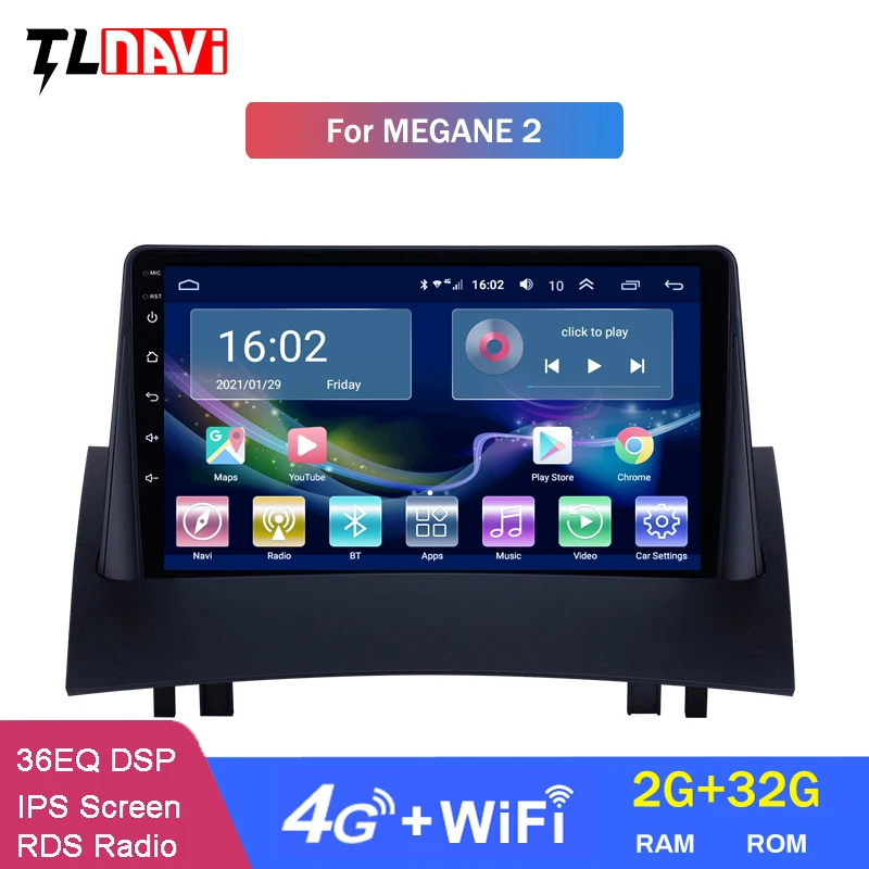 

4G LTE 2G RAM автомобильное радио 9 дюймов для Renault Megane 2 2004 2005-2008 Android 10 мультимедийный плеер GPS навигация