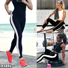 Леггинсы женские черные сетчатые для занятий йогой