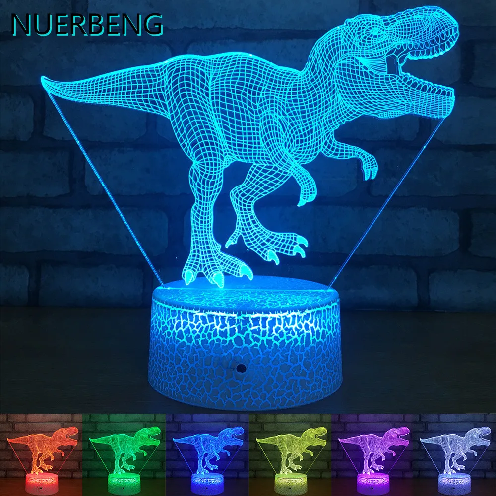 

Acrylic Dinosaur 3D Night light USB LED Desk Table Lamp Touch Remote Contro Night Lamp for Kids Gift