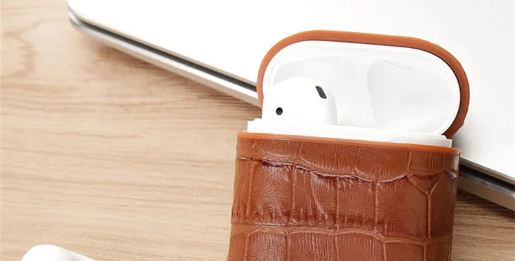 Сумка из натуральной кожи для apple airpod bluetooth беспроводной наушник чехол из крокодиловой кожи чехол для Air pod 1 2 Funda Чехол Коробка