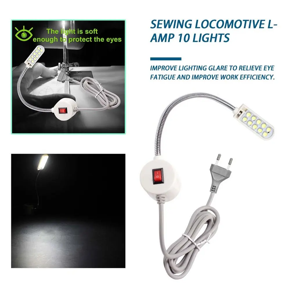 

ICOCO Portable 10 LED Sewing Machine Light Work Light Magnetic Mounting Base Gooseneck Lamp for All Sewing Machine Lighting