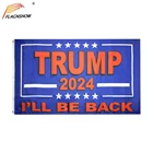 3x5 футов Трамп 2024 я вернусь с синим флагом