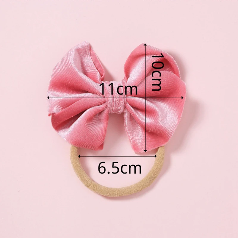Baby Girls Velvet Headband Spring Kids Bows Hairband For Newborn Headbands Nylon Skinny Infant Head Band Elastic Bandage Soft | Детская
