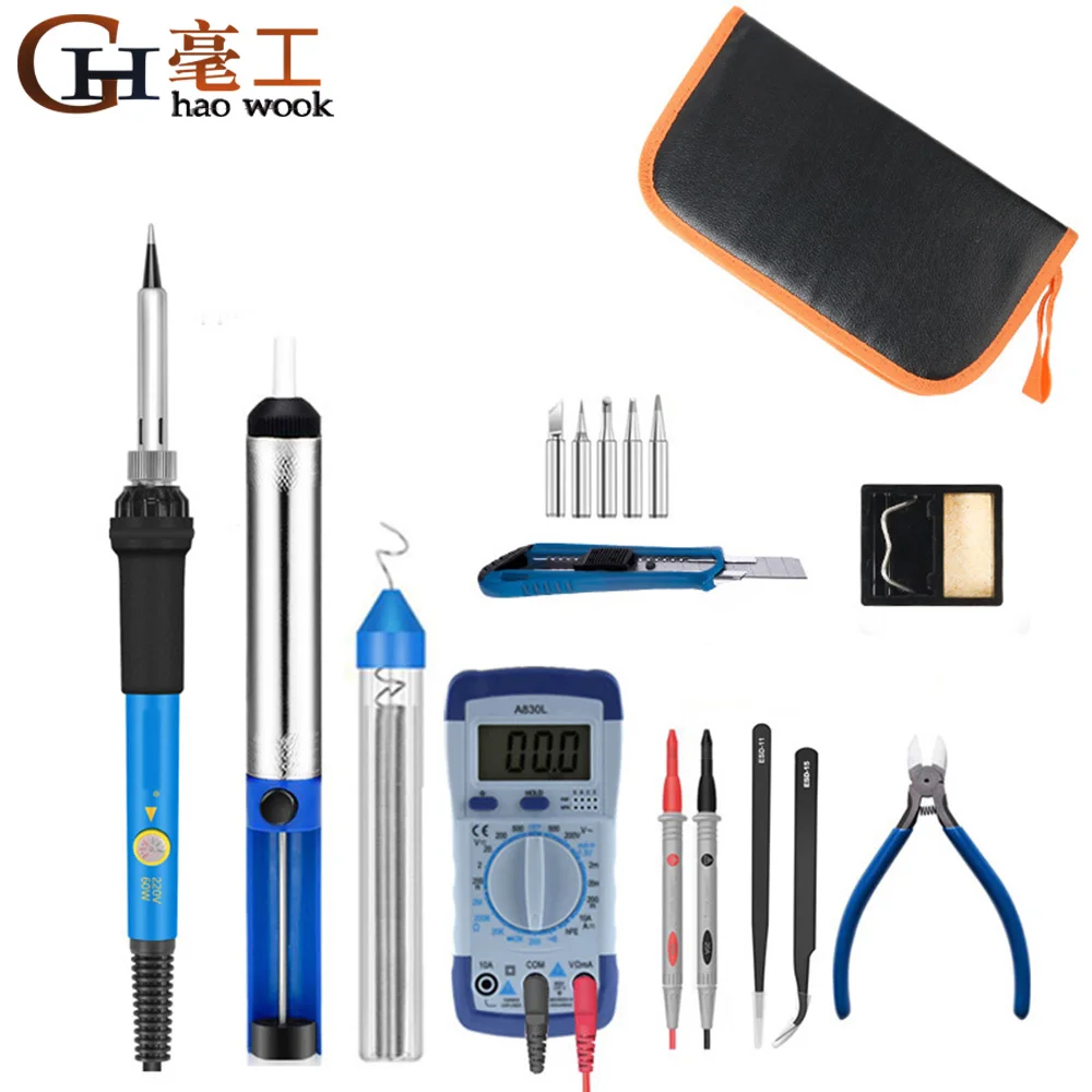 Электрический паяльник с регулируемой температурой 60 Вт паяльная станция