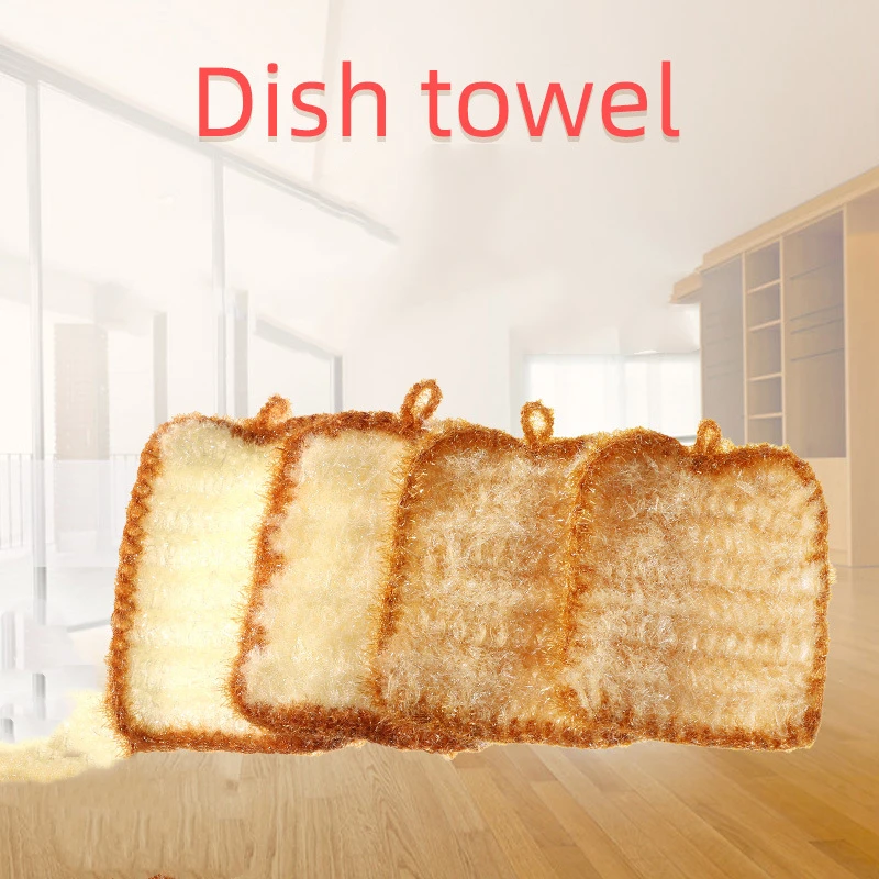 

Dishwashing Cloth Bread Shape 100 Clean Towel Acrylic Material Dishwashing Cloth Easy Cleaning