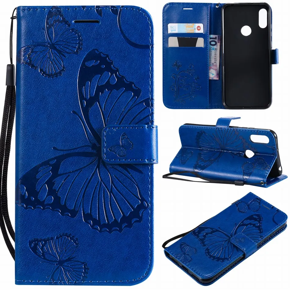Чехол книжка с тиснением в виде бабочки для Huawei Nova 4 4e Honor 8A 9 10 Lite V20 P30 Pro P Smart 2018 Y6 Y7 2019 P9 DP06Z|Чехлы-портмоне| |
