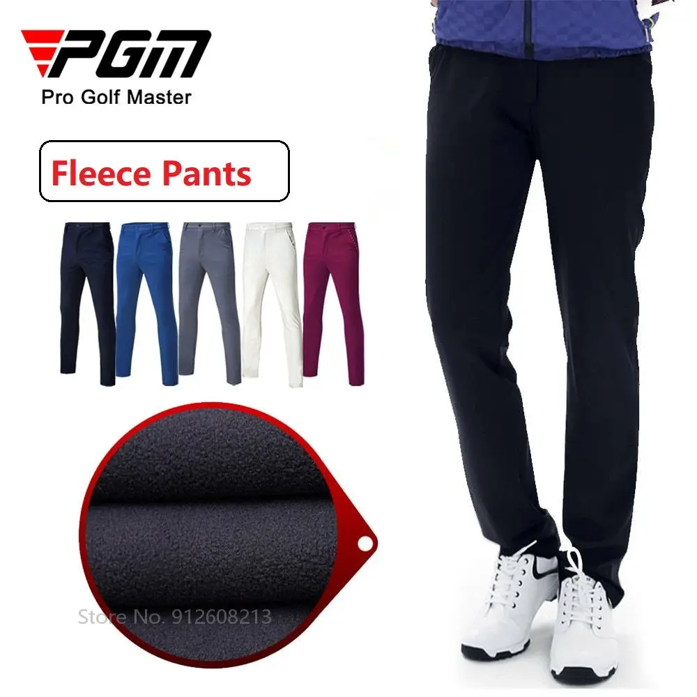 

Pgm Men Waterproof Fitness Golf Trousers Male High Elastic Golf Pants Fleece Thicken Warm Sportswear Multi-Color Apparel XXS-3XL