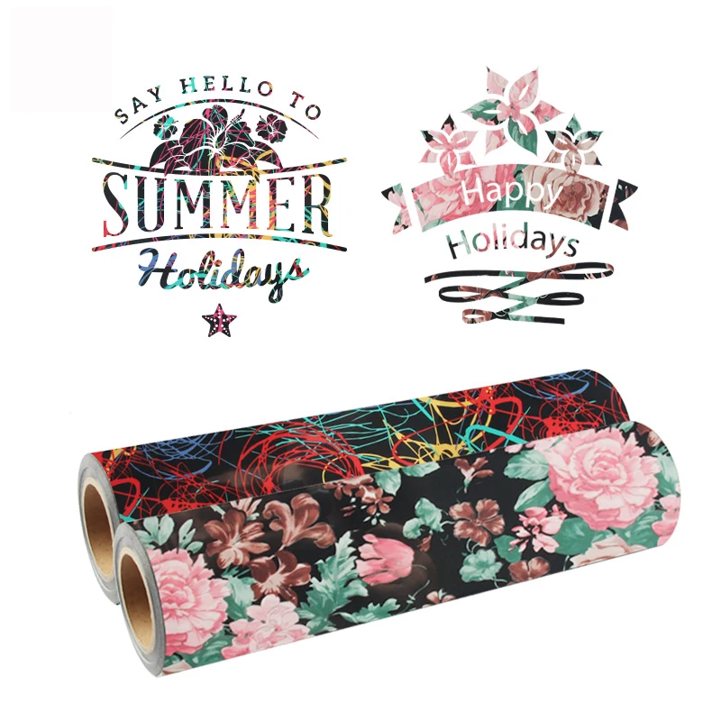 

3D Heat Transfer Vinyl Flower pattern HTV for Clothes Iron On Transfer Vinyl Roll Heat Press easy cut and weed Decor Film Vinyl