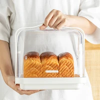 bread box with lid for kitchen food storage bin multi purpose container for home transparent breadbasket organizer large